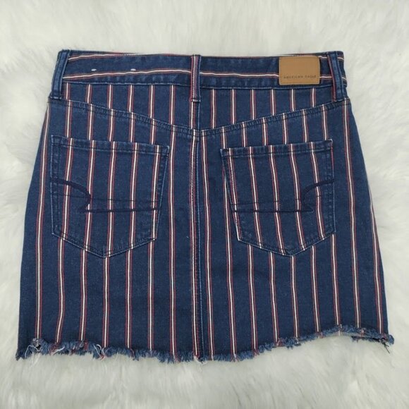 American Eagle 4th July Denim Festival Boho Y2k High Rise Mini Skirt 4 - Picture 6 of 9